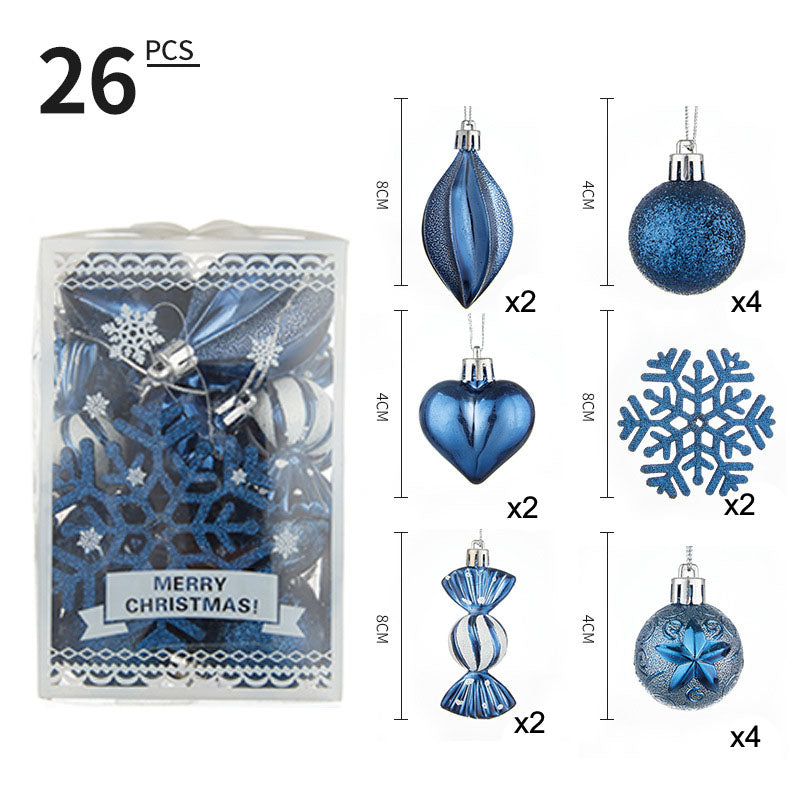 Christmas Ball Set 6cm Painted Alien Ball Powder Snowflake Set Box Christmas Supplies