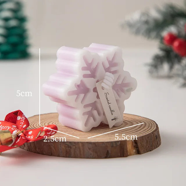 New Christmas Snowflake Aromatherapy Candle Hand-Made Romantic Atmosphere Creative Home Desktop Decorations With Gifts Ornaments