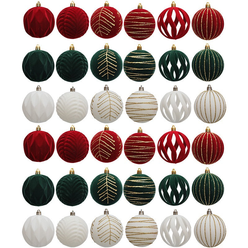 Christmas Ball 8cm Christmas Tree Hanging Ball Window Decoration Suede Ball