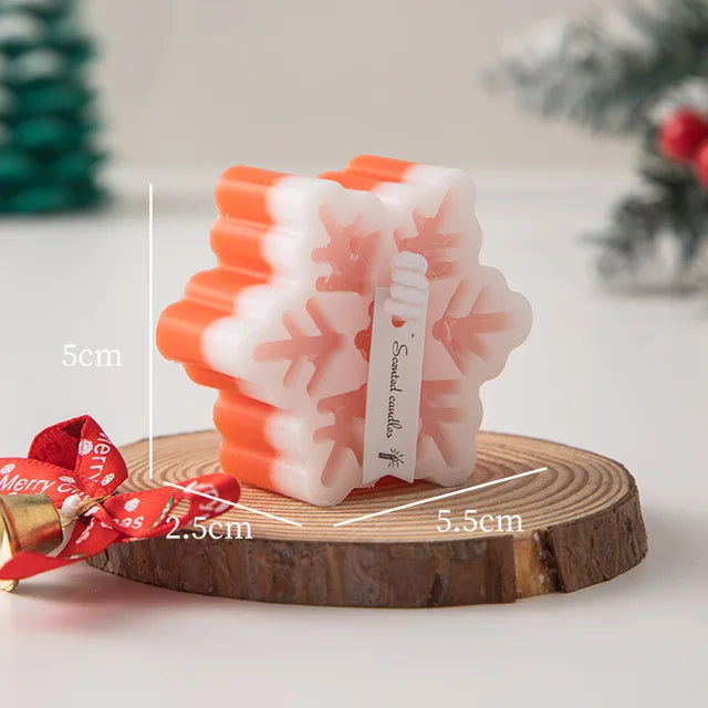 New Christmas Snowflake Aromatherapy Candle Hand-Made Romantic Atmosphere Creative Home Desktop Decorations With Gifts Ornaments