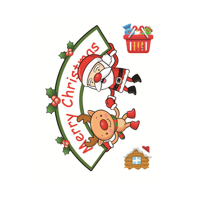 Christmas Window Sticker Santa Claus/Snowman/Elk Glass Sticker Xmas Christmas Decorations for Home Natal New Year Gift Noel