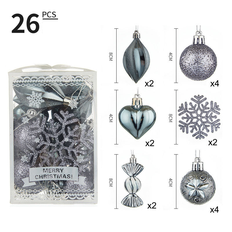 Christmas Ball Set 6cm Painted Alien Ball Powder Snowflake Set Box Christmas Supplies