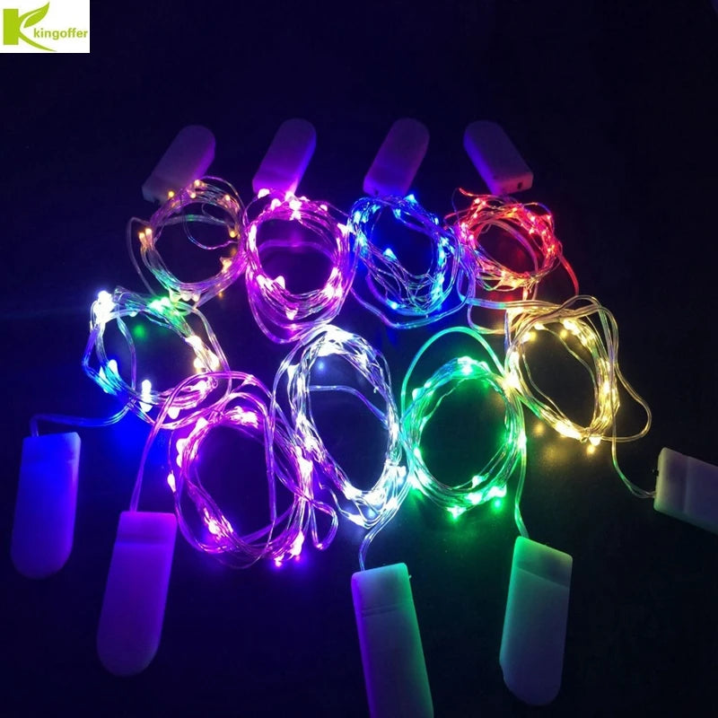 Button Battery Operated Silver Wire String 2M 20LEDS Fairy 20 Micro Starry Light for Christmas Wedding Party Decor